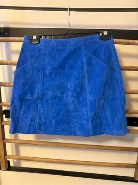 MINKPINK Cobalt Blue Suede Mini Skirt
